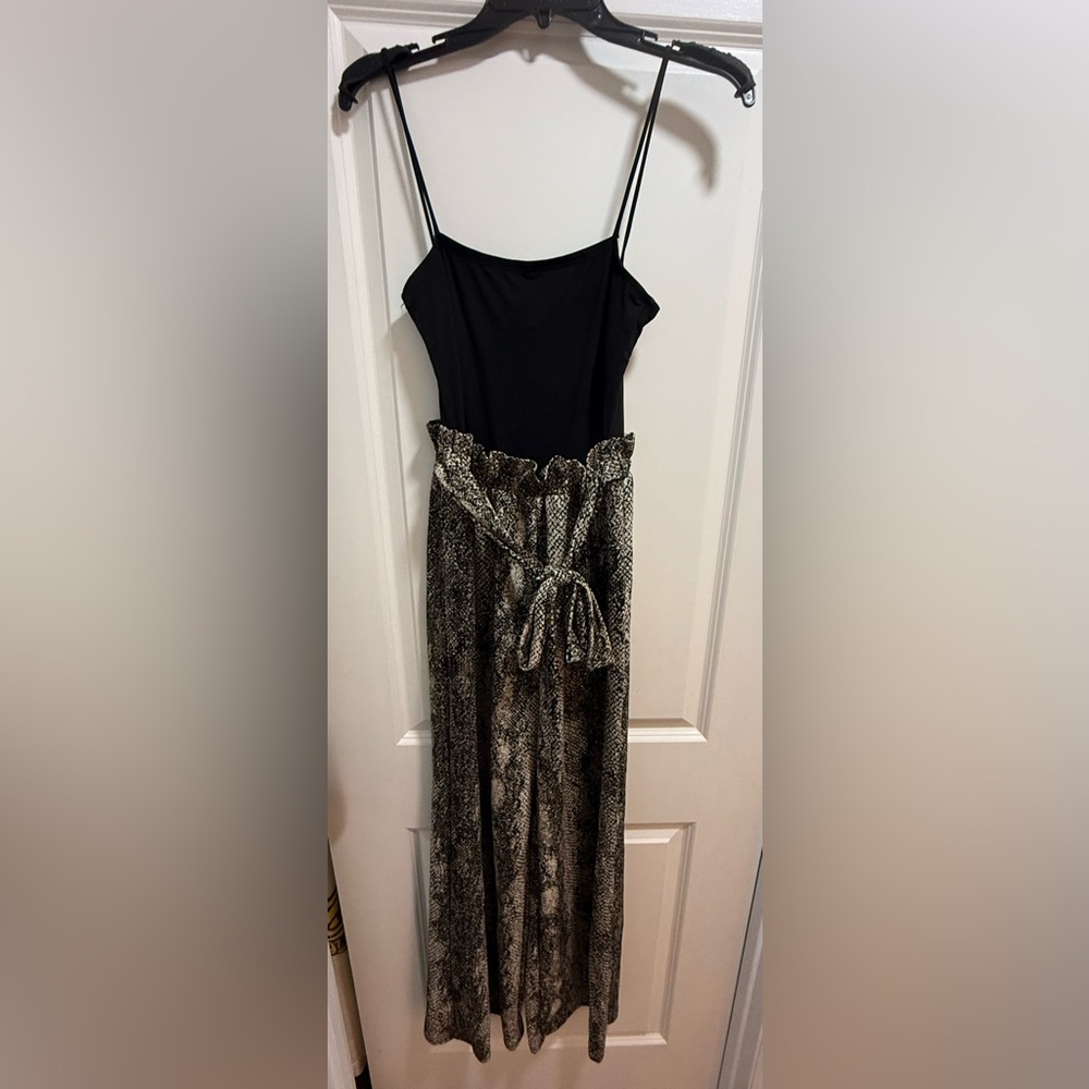 Windsor Black and Tan Snake Print jumpsuit - Picture 1 of 7